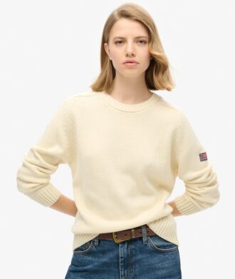 Slouchy stickad tröja med rund hals