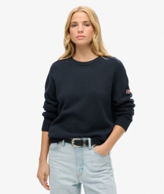 Slouchy stickad tröja med rund hals