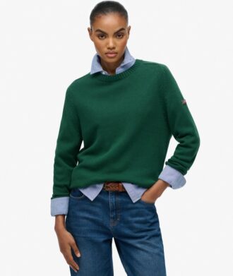 Slouchy stickad tröja med rund hals