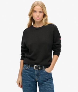 Slouchy stickad tröja med rund hals