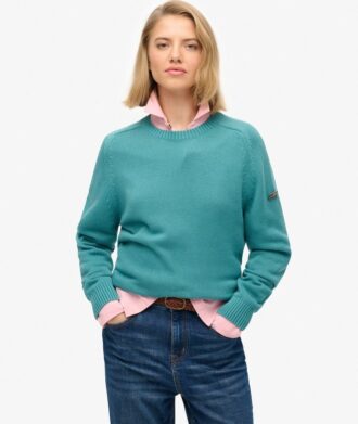 Slouchy stickad tröja med rund hals