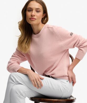 Slouchy stickad tröja med rund hals