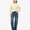 Slouchy stickad tröja med rund hals