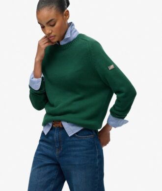 Slouchy stickad tröja med rund hals