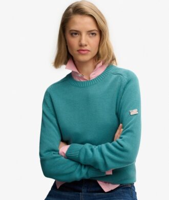 Slouchy stickad tröja med rund hals