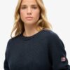Slouchy stickad tröja med rund hals
