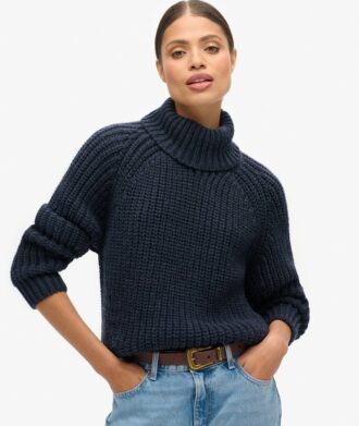 Slouchy Stitch Roll Neck Knit