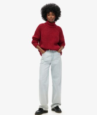 Slouchy Stitch Roll Neck Knit