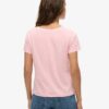 Slub-broderad T-shirt med V-ringning