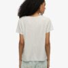 Slub-broderad T-shirt med V-ringning Slub-broderad T-shirt med V-ringning