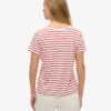 Slub-broderad T-shirt med V-ringning Slub-broderad T-shirt med V-ringning