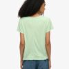 Slub-broderad T-shirt med V-ringning