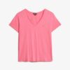 Slub-broderad T-shirt med V-ringning Slub-broderad T-shirt med V-ringning