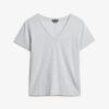 Slub-broderad T-shirt med V-ringning Slub-broderad T-shirt med V-ringning