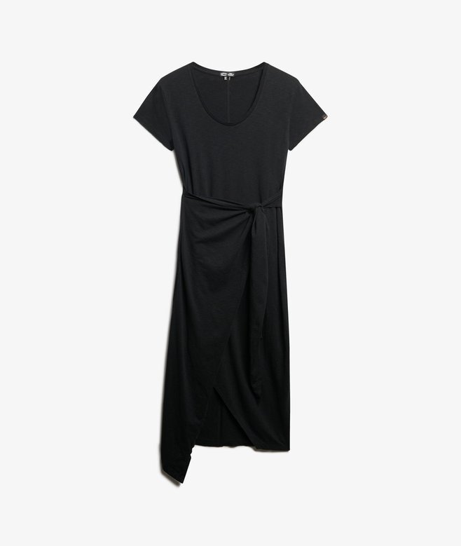 Slub Midi Wrap Dress Slub Midi Wrap Dress