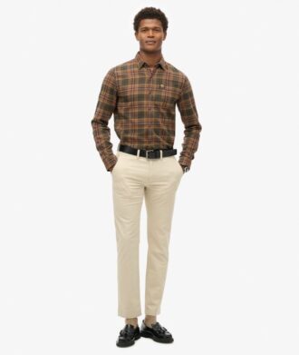 Smal, avsmalnande stretch-chinobyxor Smal, avsmalnande stretch-chinobyxor
