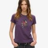 Small Tattoo Rhinestone Fitted T-shirt