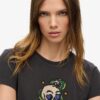 Small Tattoo Rhinestone Fitted T-shirt