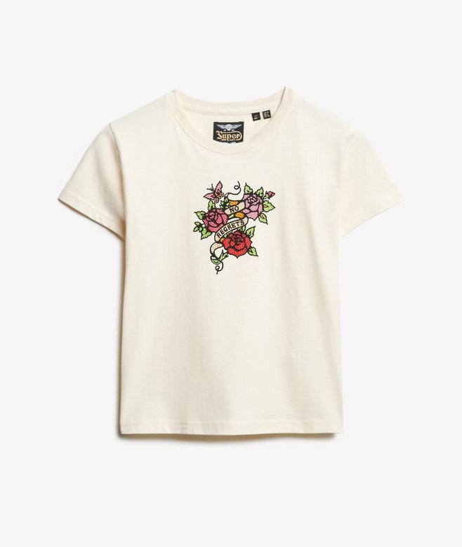 Small Tattoo Rhinestone Fitted T-shirt Small Tattoo Rhinestone Fitted T-shirt