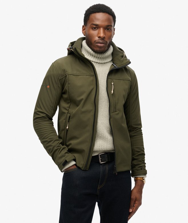 Softshell-vandringsjacka med huva Softshell-vandringsjacka med huva