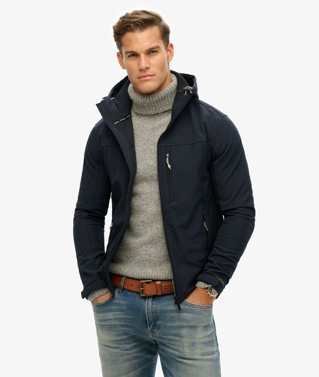 Softshell-vandringsjacka med huva Softshell-vandringsjacka med huva