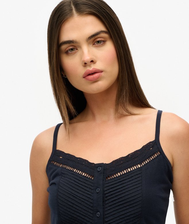 Spets-cami-top med knappar Spets-cami-top med knappar