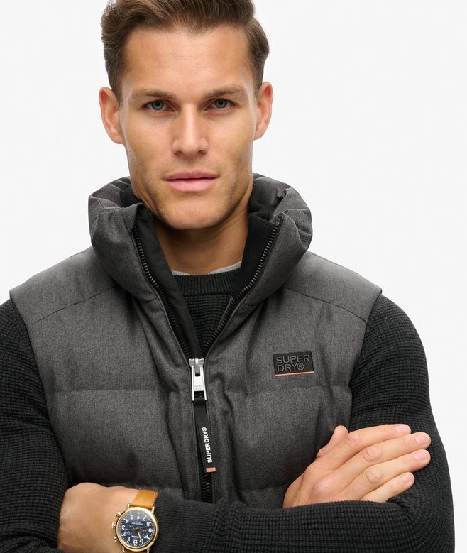 Sportig Puffer-tweed-väst Sportig Puffer-tweed-väst