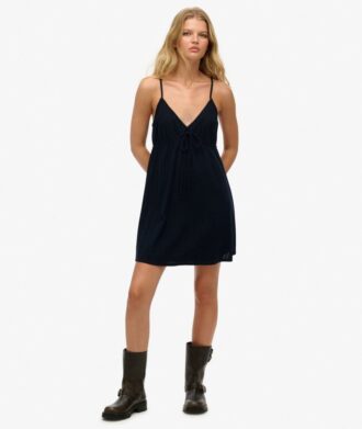Strukturvävd mini-camisoleklänning