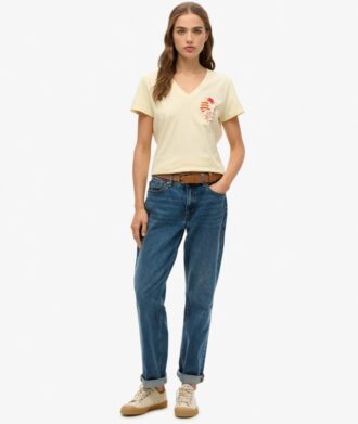 Suika Metallic Relaxed V-Neck T-Shirt Suika Metallic Relaxed V-Neck T-Shirt