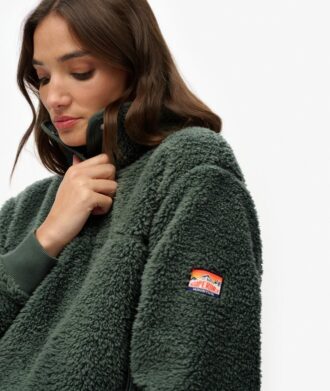 Supermjuk teddyfleece med tryckknappar i halsen