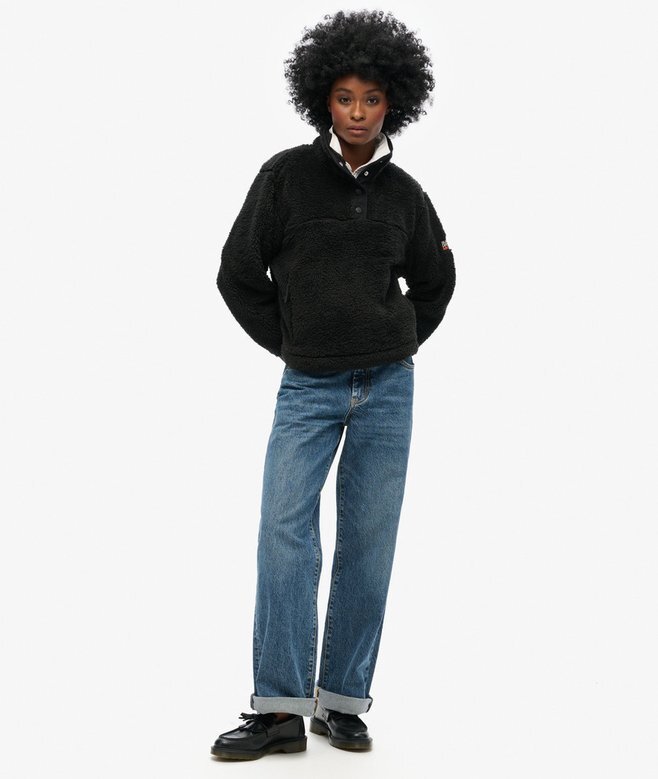 Supermjuk teddyfleece med tryckknappar i halsen Supermjuk teddyfleece med tryckknappar i halsen