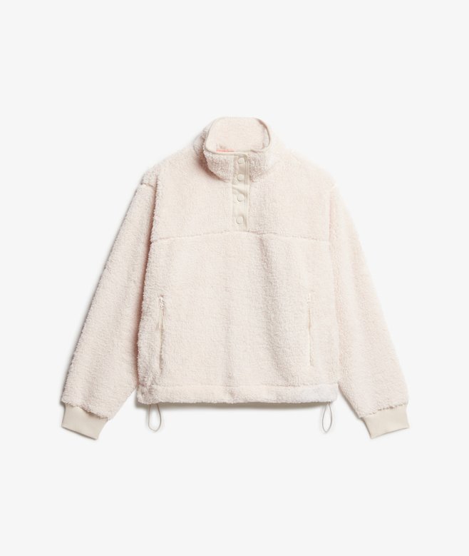 Supermjuk teddyfleece med tryckknappar i halsen Supermjuk teddyfleece med tryckknappar i halsen