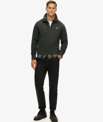 Sweatshirt med halv dragkedja och kontrastsömmar Sweatshirt med halv dragkedja och kontrastsömmar