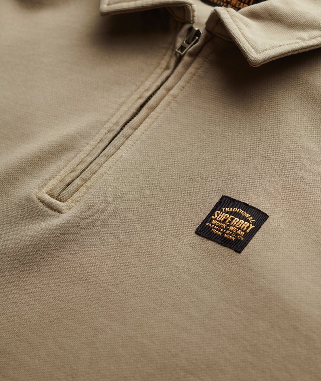 Sweatshirt med halv dragkedja och kontrastsömmar Sweatshirt med halv dragkedja och kontrastsömmar