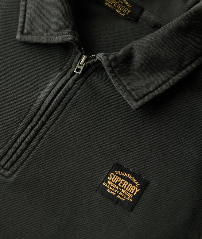 Sweatshirt med halv dragkedja och kontrastsömmar Sweatshirt med halv dragkedja och kontrastsömmar