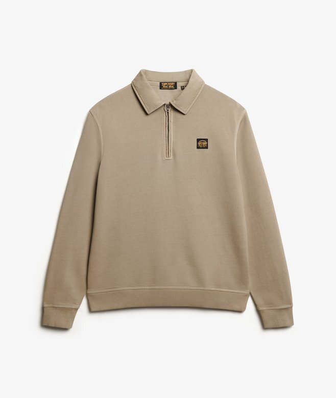 Sweatshirt med halv dragkedja och kontrastsömmar Sweatshirt med halv dragkedja och kontrastsömmar