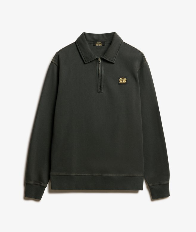 Sweatshirt med halv dragkedja och kontrastsömmar Sweatshirt med halv dragkedja och kontrastsömmar