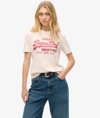 T-shirt med avslappnad passform och metalliskt logo