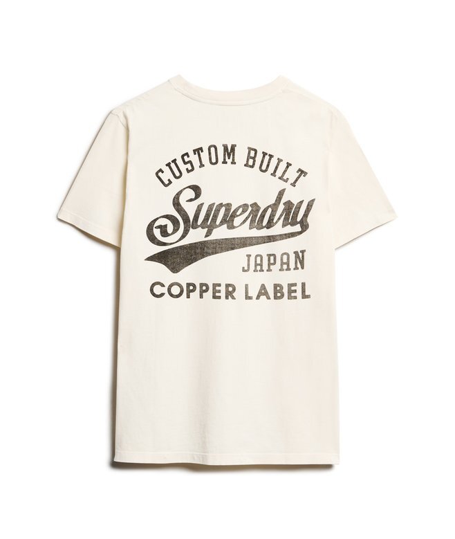 T-shirt med grafiskt tryck på bröstet och kopparetikett T-shirt med grafiskt tryck på bröstet och kopparetikett