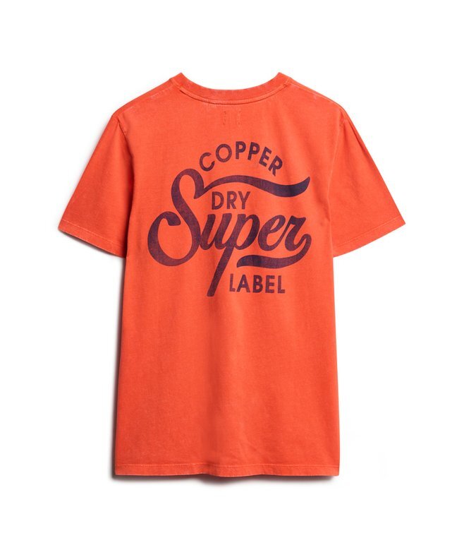 T-shirt med grafiskt tryck på bröstet och kopparetikett T-shirt med grafiskt tryck på bröstet och kopparetikett