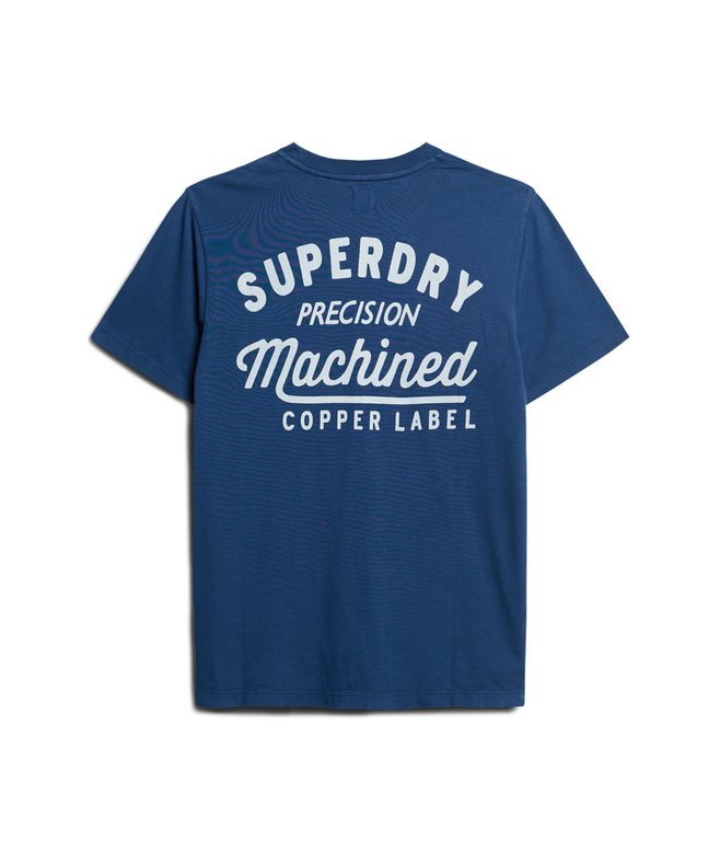 T-shirt med grafiskt tryck på bröstet och kopparetikett T-shirt med grafiskt tryck på bröstet och kopparetikett