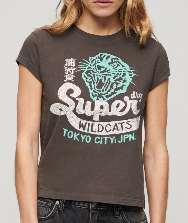 T-shirt med korta ärmar och dekorativt tryck T-shirt med korta ärmar och dekorativt tryck