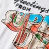 T-shirt med resevykortmotiv