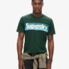 T-shirt med retro-randigt logo