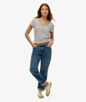 T-shirt med rund hals