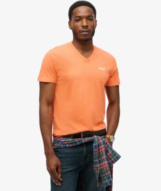 T-shirt med V-ringning och Organic Cotton Essential-logotyp T-shirt med V-ringning och Organic Cotton Essential-logotyp