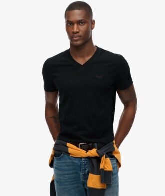 T-shirt med V-ringning och Organic Cotton Essential-logotyp