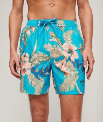 Återvunna hawaiimönstrade shorts, 17 tum