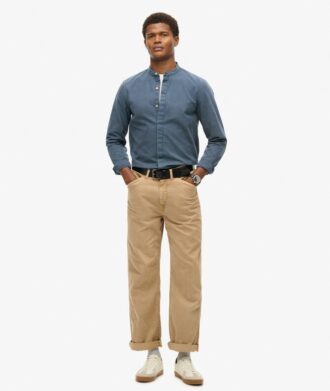 The Merchant Store – Indigo Henley-skjorta The Merchant Store – Indigo Henley-skjorta