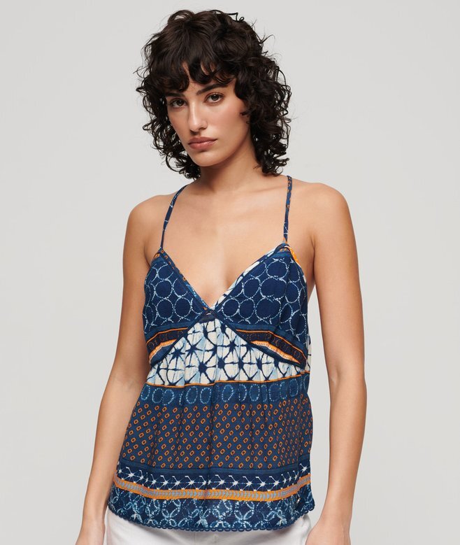 Tryckt vävd cami-top Tryckt vävd cami-top